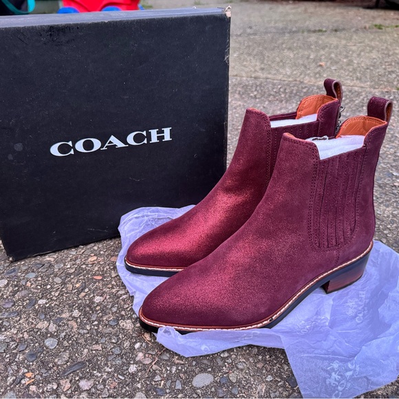 Coach Shoes - BNWB Authentic Coach Glitter Finish Ankle Boots
